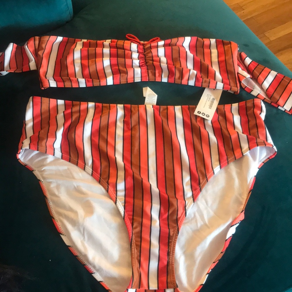 Orange Striped Bikini